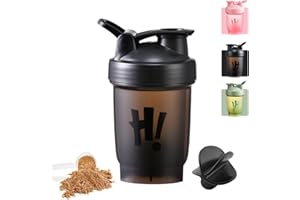SUJIBHI Protein Shaker Bottle 350ml with Mixball Plastic Workout Water Bottle Leakproof Flip On Lid Drinks Bottles for Gym Sports Protein Supplement Fitness (Black)