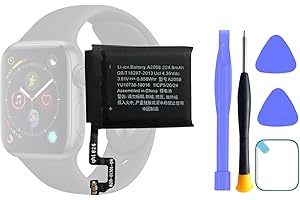 HIGHAKKU A2058 Batterie de rechange pour montre intelligente compatible avec Apple Watch iWatch Series 4 4ème génération 40 mm (GPS + Cellular/GPS) avec outils
