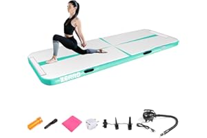 CCLIFE Air Track Tappetino Ginnastica Artistica 1/3/4/5m 10/20cm Air Roller Air Barrel con Borsa il Trasporto Pompa aria Casa Yoga Palestra Formazione Cheerleading Φ60/Φ90 Blu-verde/Verde/Blu/Rosa