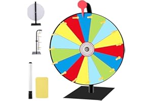 Lotvic 30cm Glücksrad zum Drehen, Glücksrad Spielzeug mit Radiergummi und Markierstift, Glücksrad zum Selbstgestalten, für Lotto Spiel, Party-Event, Verkaufsförderung