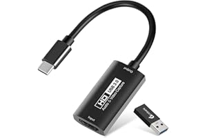 GUERMOK Carte de Capture vidéo, USB 3.0 HDMI vers USB C, 4K 1080P60, appareils de Capture pour Jeux vidéo en Direct, Compatible avec Windows Mac OS pour PS 4/5, Switch2/1
