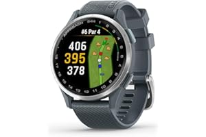 Garmin Approach® S44, Essential Golf GPS Smartwatch, AMOLED Display, On-Course Features, Silver Aluminum Bezel with Twilight Silicone Band