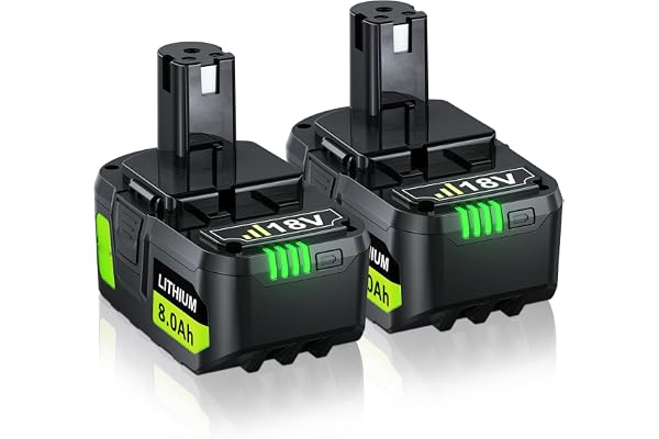 2x P108 8.0Ah/8000mAh batteri ersättning för ryobi ersättningsbatteri batteri RB18L50 RB18L40 RB18L25 RB18L15 RB18L13 P108 P107 P122 P104 P105 P102