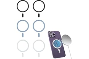 HUKNEQN 6 Pièces Autocollant Magnétique Compatible avec MagSafe, Anneau Plaque de Bague Magnétique Conversion Universel pour iPhone 15/14/13/12 Samsung Galaxy S23/S22/S21 et Plus pour Coque Téléphone