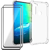 LJSM Hülle für HTC Desire 20 Pro (6.5") + 2 Stück Panzerglas Schutzglas Schwarz - Dünne Schutzhülle Case Crystal Weiche Durch