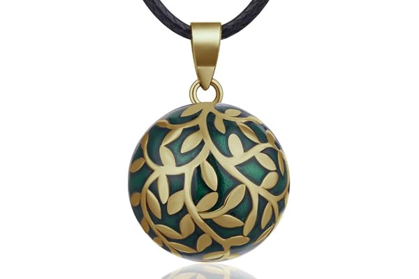 EUDORA Harmony Ball Arbre de vie Collier Bola de Groessesse, Collier musique souhaitant carillon Bell pendentif pour les femmes dames Noël cadeau bijoux, 114cm & 76cm