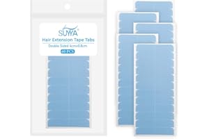 SUYYA Tape Extensions Kleber, Tapes Klebestreifen Extensions Pro Wasserdicht Ersatztapes Klebestreifen Ersatz Tapes für Tape Extensions Echthaar 4cmx0.8cm(60 Stück,Blau)