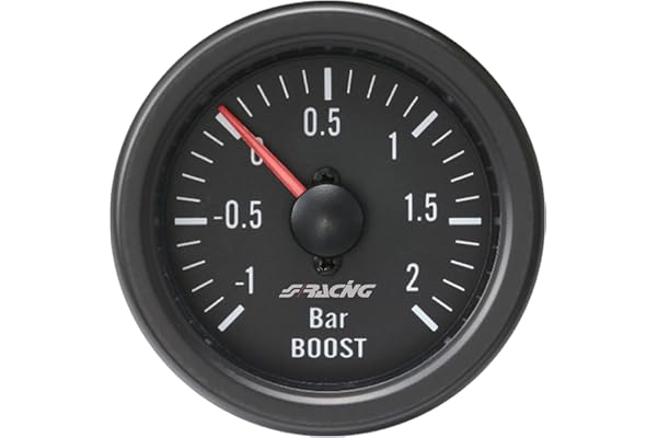 Simoni Racing Spa BV/B Jauge Pression de Suralimentation Mécanique avec capteur, Noir