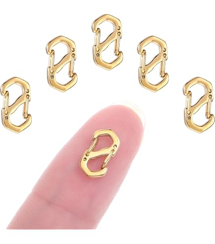 Lot De 8 Fermoirs S En Acier Inoxydable Doré - Mini Mousquetons Double Ouverture Pour Bijoux DIY