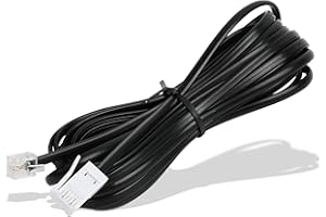 Uvital Telephone Extension Cable 5M for Home & Office, BT Phone Plug to RJ11 Male, 2 Pin 6P2C Lead for Landline, Modem, Fax(Black)
