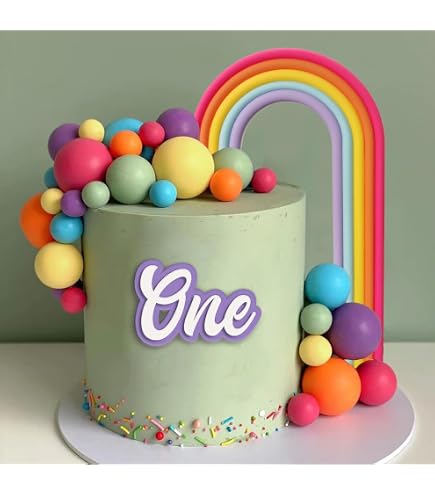 Funmemoir Decorazioni per torte di compleanno arcobaleno pastello – 24 decorazioni per cupcake