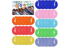 Heqishun 40 Pack Wardrobe Dividers, Color Clothing Rack Size Dividers, Plastic Hanger Tags, Closet Dividers for Hanging Clothes, Round Wardrobe Hanger Separators for Home Kids, Adults - 8 Colours