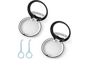 HUKNEQN 2 Porta Apparecchio Denti con Specchio, Custodia Ortodontiche per Retainers e Allineatori, Porta Bite Dentale Scatola Apparecchi Dentali, Include Strumento Rimozione per Allineatori parentesi graffe