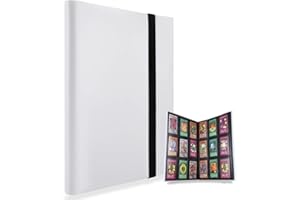 MUROAD Classeur pour cartes à collectionner, Porte cartes rangements pour 360 cartes, Compatible avec pokemon cartes (Blanc)
