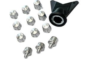 LONGKUN Silver Aluminum Football Studs with 8 Pcs*11mm (Without Thread Length) and 4 Pcs*13mm (Without Thread Length) Thread Diameter of 5mm Football Spikes with 1 Pcs Wrench