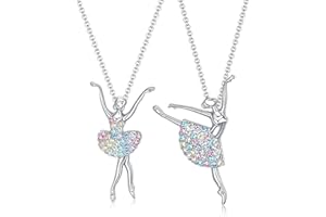 TOZBLEU 2 pcs Collana con ciondolo ballerina per Ragazze,collana ballerina bambina,Regalo Perfetto per Danzatrici in Erba e Comunioni,Gadget Danza Classica