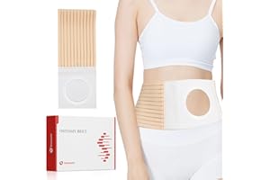 DERAYMI Ostomy Hernia Belt, Elastic Breathable Stoma Support Belt, Ostomy Belt for Colostomy Ileostomy for Men & Women, Helping Fix Stoma Bags in Place With Packaging Box (L)