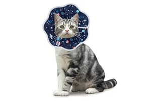 SLSON Collari Protettivi per Gatti Cucciolo e Collari Regolabili a Forma di Cono per Collari Curativi per Il Recupero delle Ferite da Compagnia,Blu (M)