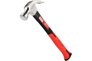 MAXPOWER Młotek pazurowy (waga głowy 226 g, długość 240 mm), młotek ciesielski z ergonomicznym uchwytem z polerowanej stali stopowej i włókna szklanego