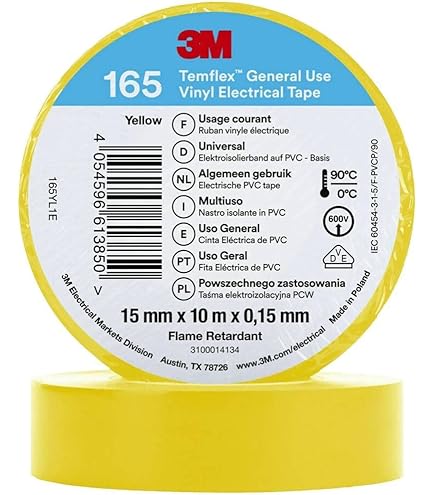 Ruban Adhésif Isolant 3M TEMFLEX 165 15MM X 10M ORANGE