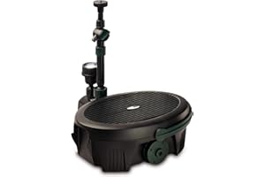 Aquagarden Inpond 3000, Bassin et pompe à eau, filtre, clarificateur UV, spot LED et fontaine, solution tout-en-un pour un beau bassin propre et limpide, pour des bassins jusqu’à 3000 litres, Noir