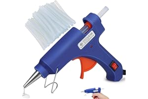 VENGA AMIGOS Pistolet do klejenia na gorąco, 20 W, mini pistolet do klejenia z 50 sztukami wkładów samoprzylepnych 7 mm x 100 mm, super klej dla dzieci, majsterkowanie hobbystyczne i rzemiosło, domek dla majsterkowiczów