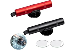 S.F.PACHIRA 2 Pièces Marteau de Sécurité pour Voiture, 2 en 1 Coupe Ceinture Brise Vitr avec Socle, Safe Pro X Marteau d'urgence avec morceaux de verre et supports, Accessoire de Sécurité Automobile Essentiel