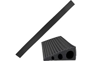 Dokeno Door Threshold Ramps 90 x 6 x 2 cm, Transition Profile Self-Adhesive, Silicone Door Threshold Ramp, Threshold Ramp, Wheelchair Ramp for Bathroom, Wheelchair, Pram, Walker or (Black)