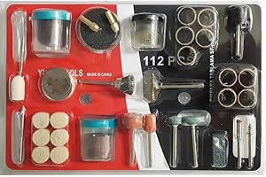 Jouis Taşlama Fırçalama Seti 112 Parça Polisaj Gravür Zımpara Cilalama Seti Takımı Matkap Ucu Ahşap Metal Çelik Mermer