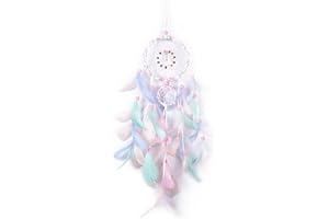 RAMONI Dream Catcher, Dream Catchers for Bedroom Adult, Handmade Romantic Unique DreamCatcher Beads and Feathers Wall Hanging Ornament Gift for Bedroom, Bedroom Ornaments (Colorful)