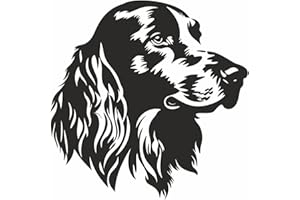 AMA SHOP Adesivo Prespaziato Setter Irlandese colore nero |Passione Caccia|Sticker per Casco,Moto, Camper,Barca | autoTuning |