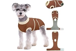 Kuoser Hundebody Nach Op Hündin Hundebody Nach Kastration Rüde Body für Hunde Nach Op, Atmungsaktiv Body Hunde Nach Op Rüde Op Body Hund Kastration Hündin, E-Halsband Alternative für Hund, Braun M