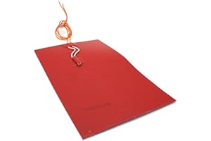 DOJA Barcelona | Silikon Heizelement | 500W | 290x175mm | Silikon-Heizmatte | Silikon-Heizkissen | Heizelement aus Silikon mit Thermostat | Silikon Heizteppich für den industriellen und häuslichen