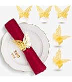 HECHKJ 8 Pièces Rond de Serviette, Rond de Serviette de Table, Rond de Serviette Or de Diamètre Intérieur 4 cm, Convient pour Les Mariages, Les Banquets et Les Fêtes