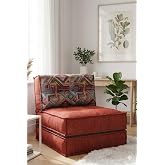 Reyo Pufymax Comfy Plus Minder Koltuk Mod&uuml;ler Yer Koltuğu Sırt Destekli Oturma Minderi 75x75x85cm Yıkanabilir Fermuarlı Kirem