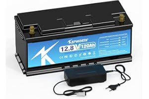 FLLYROWER Batería LifePo4 de 12v 120Ah Más de 10000 ciclos profundos con batería de fosfato de hierro y litio BMS para motor de arrastre Paneles solares RV Barcos fuera de la red Soporte serie y paralelo