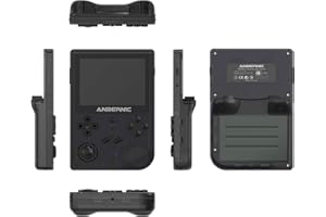 ANBERNIC RG351V Retro Handheld Spielkonsole , Built-in WiFi Online Sparring 64G TF Card 2500 Spielkonsole 3.5 Zoll IPS Bildschirm Portable Spielkonsole (Transparent Black New)