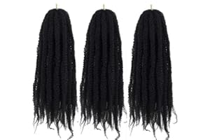 Eunice Hair 3 sztuki syntetycznych przedłużek włosów Marley Braid Afro Kinky Bulk Hair Twist warkocze Crochet Braiding Hair (#1B)