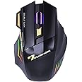 ipmax GW-X7 7-button Silent Rechargeable Wireless Gaming Mouse with Colorful RGB Lights (Black)