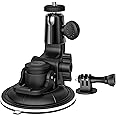 EXSHOW Camera Suction Cup Mount, Car Windshield Dashboard Action Camera Holder with 360° Rotation for Hero 10 9 8 7 6 Black 5 Session, DSLR, Canon, Insta360, DJI Action/Osmo Pocket, AKASO