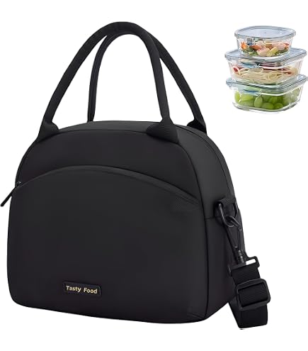 Sac Repas Isotherme Philorn - Noir | Garde Au Chaud/Froid | Lunch Bag École Et Bureau - 23x18x17 Cm