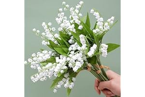 huaao Lot de 30 Fleurs Artificielles de Muguet Blanc en Plastique, 36 cm, Iys Arrangements Floraux Décoration pour Maison, Bouquet de Mariée, Mariage, Jardin, Fête, Extérieur