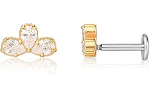 limerencia 2 Piezas Piercing Titanio Oreja, 18G Médico Pendientes Titanio Hipoalergénicos Rosca Interna, para Mujer Hombre Niña Cartílago Labret Nariz Helix Tragus.