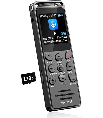 Registratore Vocale Digitale 64GB - Con Attivazione Vocale, Riduzione Rumore E 280 Ore Registrazione