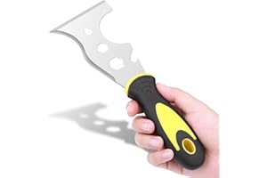 PUBIAO 13-in-1 Painters Tool - Stainless Steel Multi Scraper Includes Roller, Straight and Curved Scrapers for Fast Paint and Wallpaper Removal