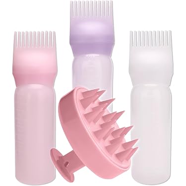 Sprühflasche Mit Wurzelkamm-Applikator – Spray-22, Schwarz, Für Haaröl & Farbe, Feiner Nebel
