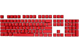 LA TALUS 104Pcs ABS OEM Universal Backlight KeyCaps Replacement Mechanical Keyboard Accessory,Keycaps Keyset for Mechanical Gaming Keyboard Switches- Red