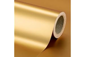 Wikadlik Rotolo di carta da regalo color oro opaco, 43 cm x 10 m, tinta unita, per matrimoni, compleanni, anniversari, Natale