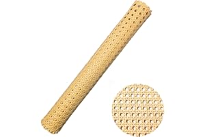 SELLINER 1 Roll Rattan,3.3ft x 13.8inch Plastic Cane Webbing Roll,Anti-Mildew Woven Open Mesh Rattan Roll,for Caning Projects Star Anise Wide Rattan Sheet for DIY Crafts,Furniture, Cabinet, Ceiling, Chair