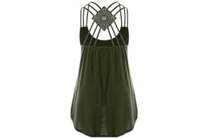 MICKURY Tanktop Damen,Tanktop FüR Damen Sommer üBergrößE Workout äRmelloser U Kragen Schlichtes Tanktop Grundlegend Ausgehen Sexy üBerkreuzte TräGer